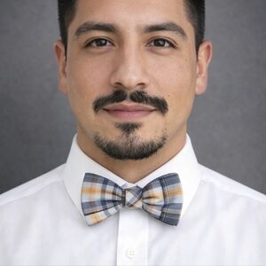 ORIGINAL PENGUIN Men’s Gray Blue Peach Plaid Bow Tie Adjustable Classic